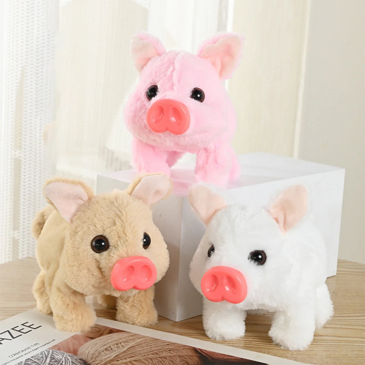 Walking piggy plush toy