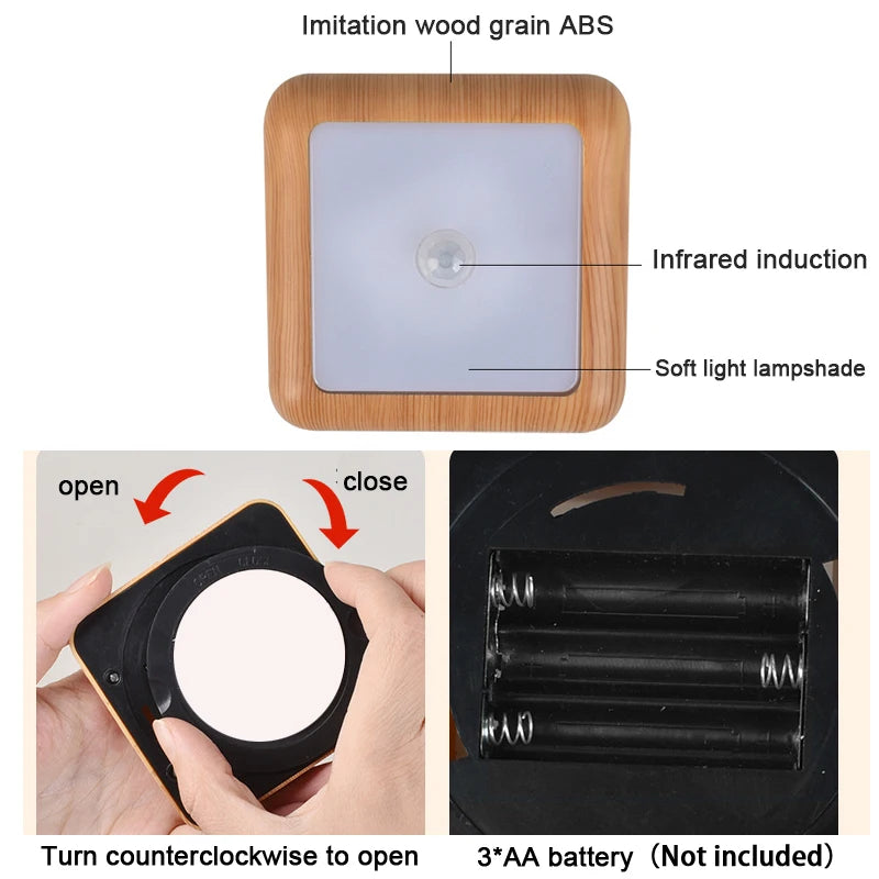 Wood Grain Motion Sensor Night Light