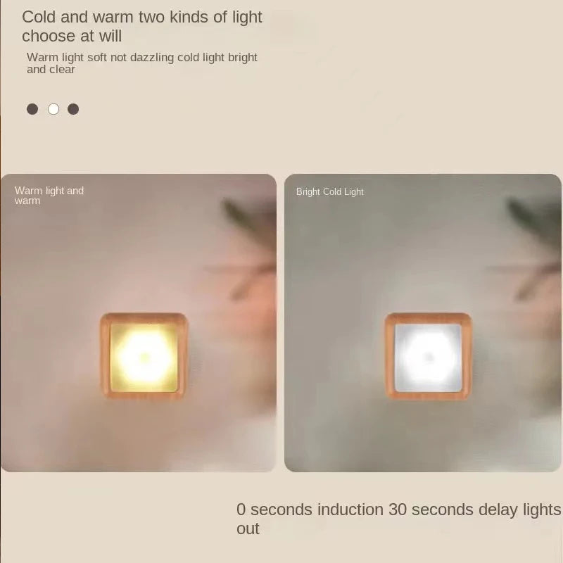 Wood Grain Motion Sensor Night Light