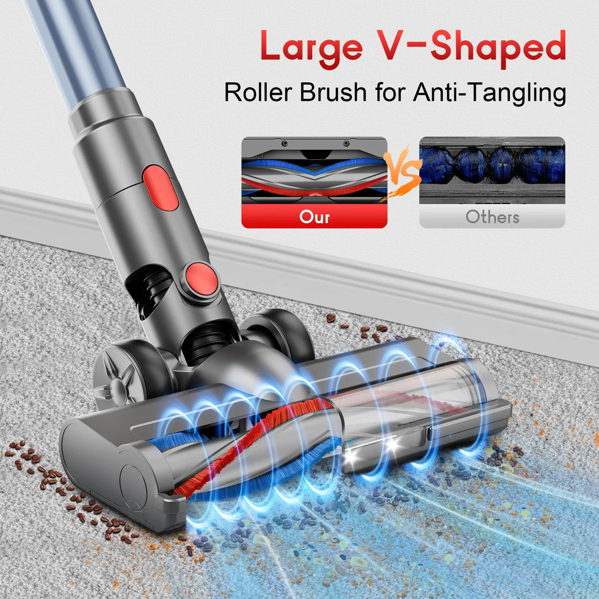 Honki Cordless Stick Vacuum | 78kPa Suction, 45-Min Runtime