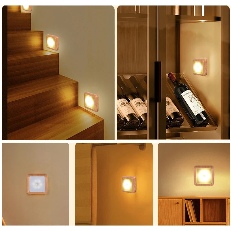 Wood Grain Motion Sensor Night Light