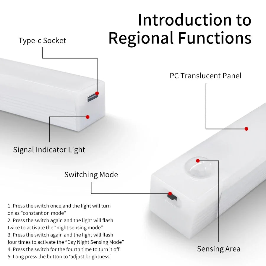 Rechargeable Motion Sensor Cabinet Light | 10–50cm
