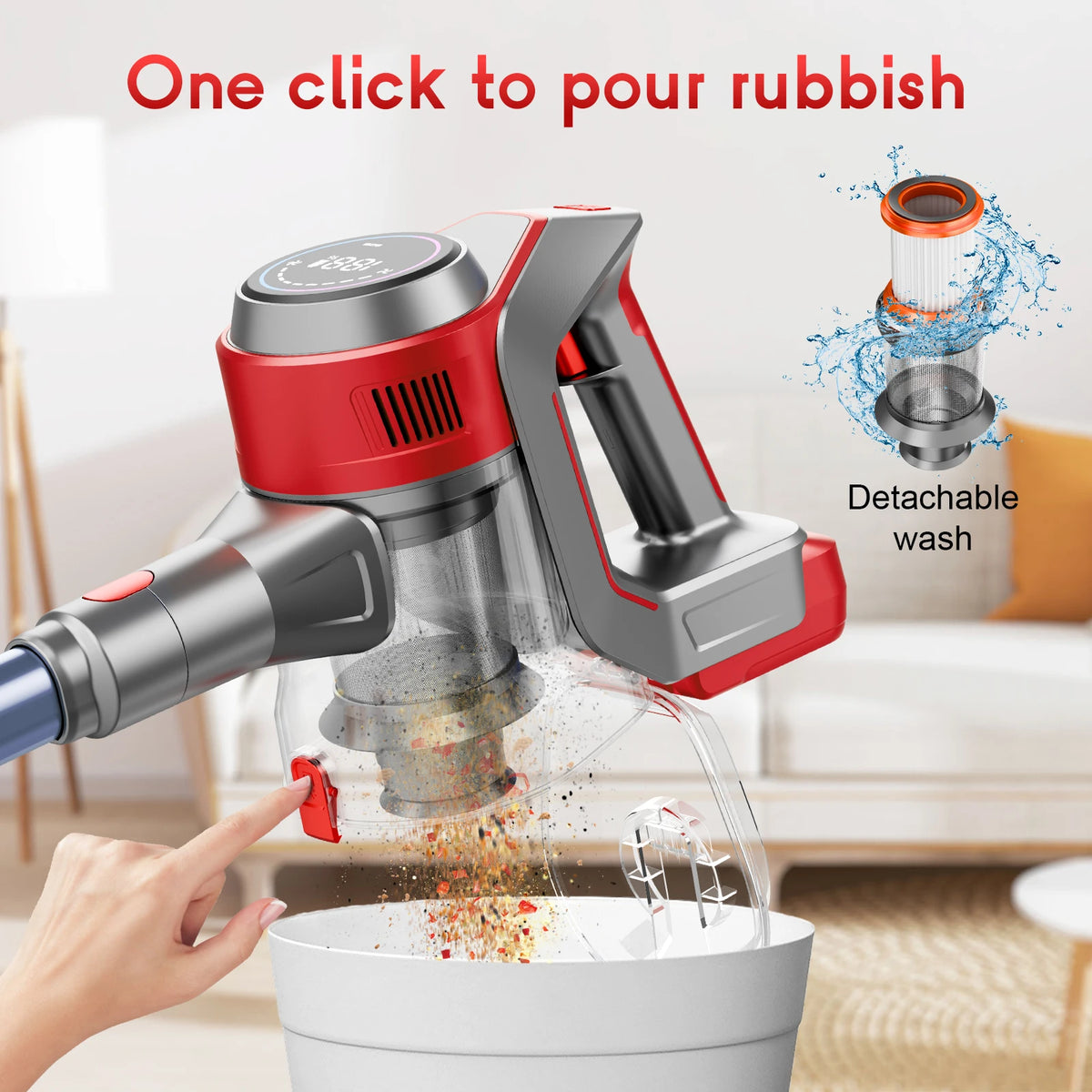 Honki Cordless Stick Vacuum | 78kPa Suction, 45-Min Runtime