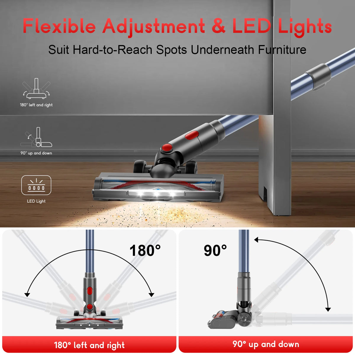 Honki Cordless Stick Vacuum | 78kPa Suction, 45-Min Runtime