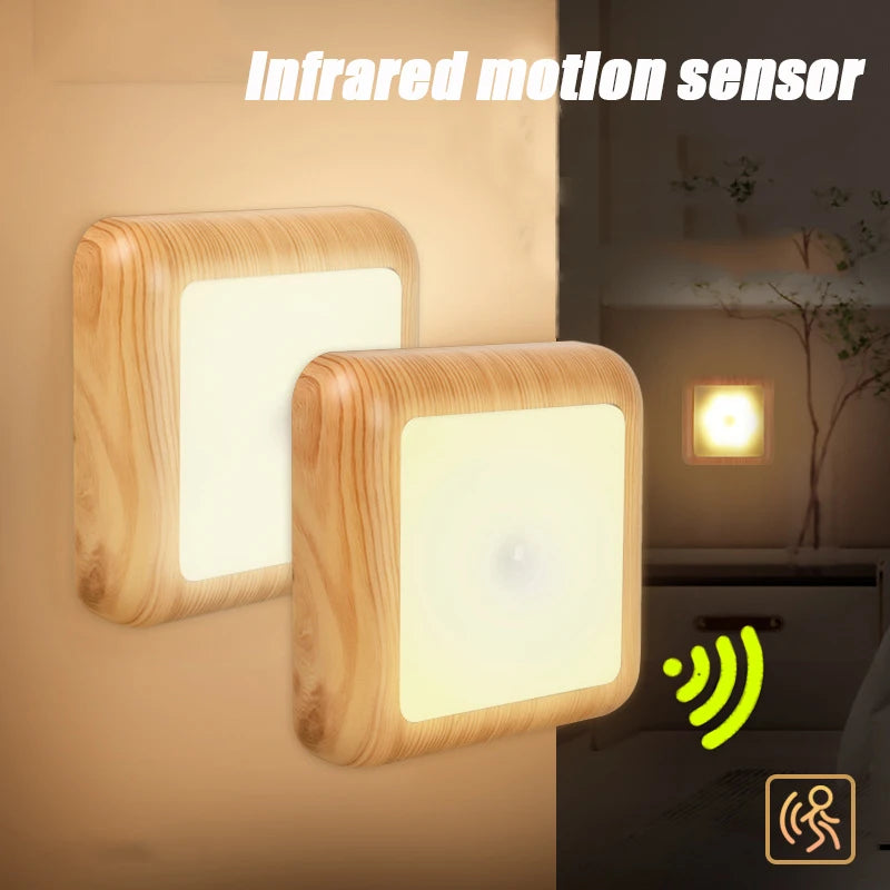 Wood Grain Motion Sensor Night Light