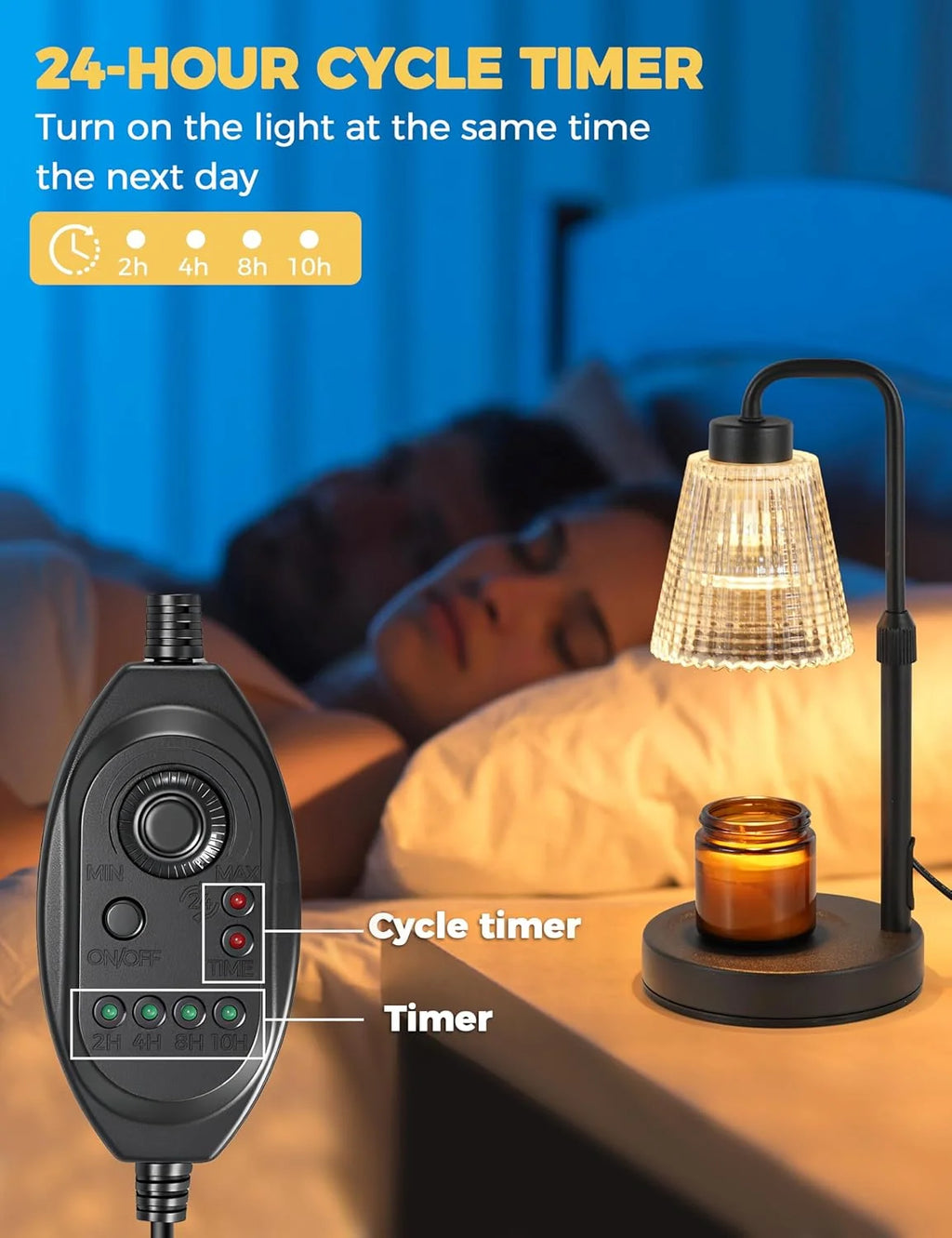 Modern Candle Warmer Lamp | Timer & Dimmer