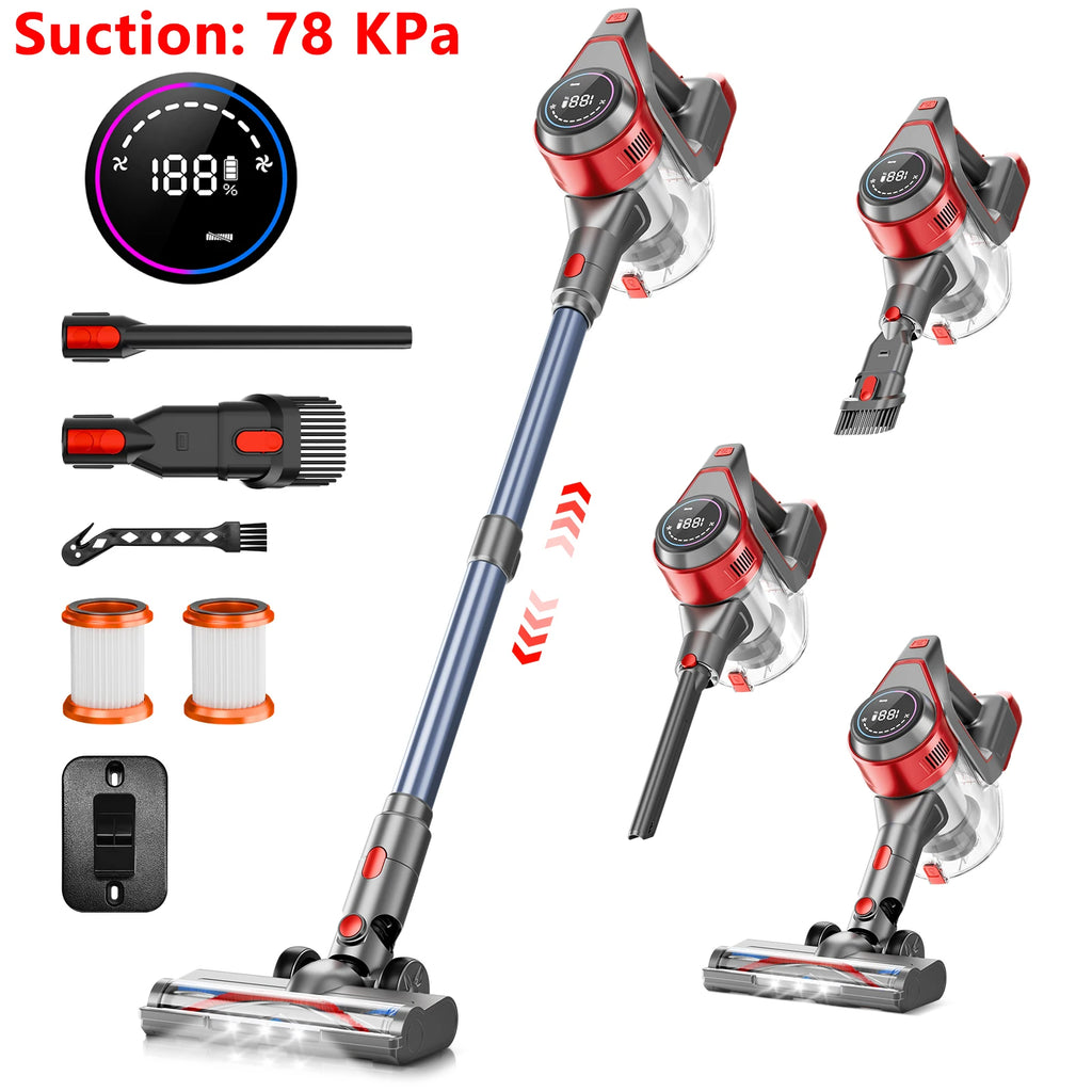 Honki Cordless Stick Vacuum | 78kPa Suction, 45-Min Runtime